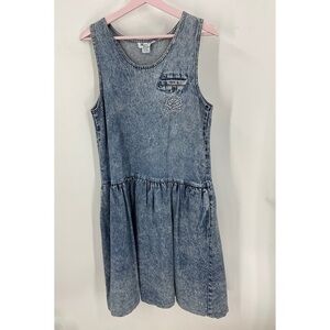 Mizz Lizz Vintage acid wash drop waist denim dress S